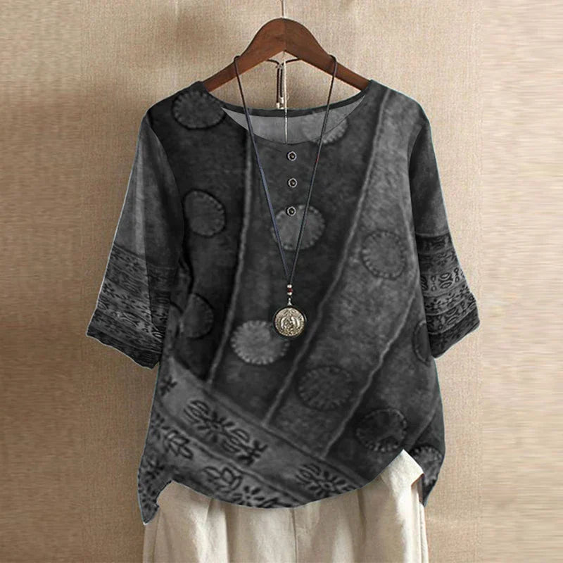 Short Sleeve Floral Print Blouse