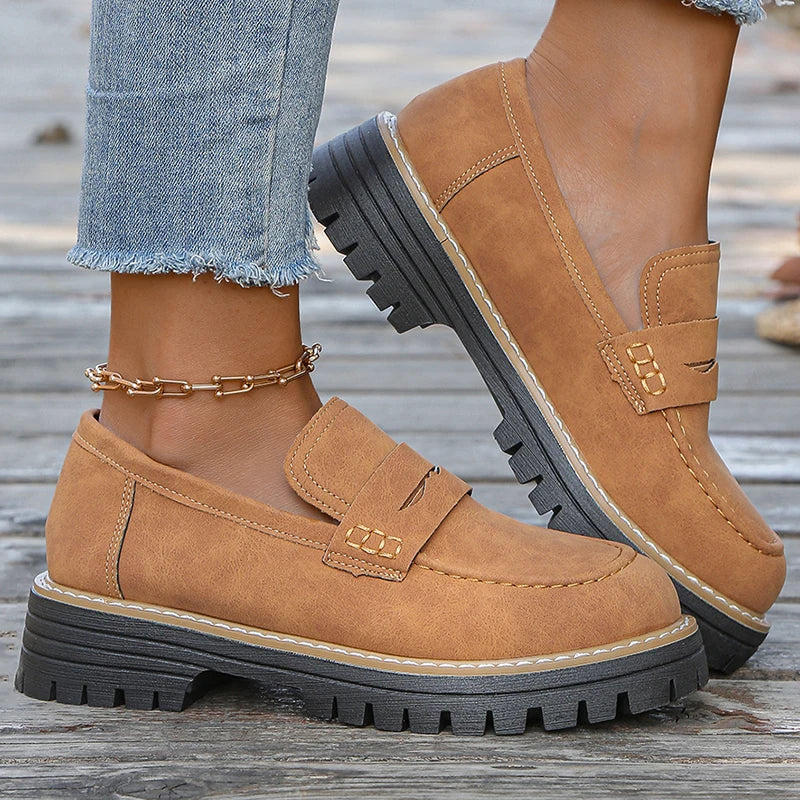 Arden Suede Platform Loafers with Chunky Rubber Sole