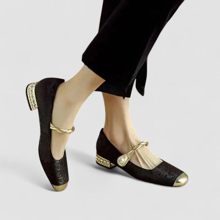 Chrystahh Orthopedic Mary Jane Shoe with Low Block Heel