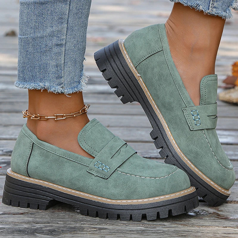 Arden Suede Platform Loafers with Chunky Rubber Sole