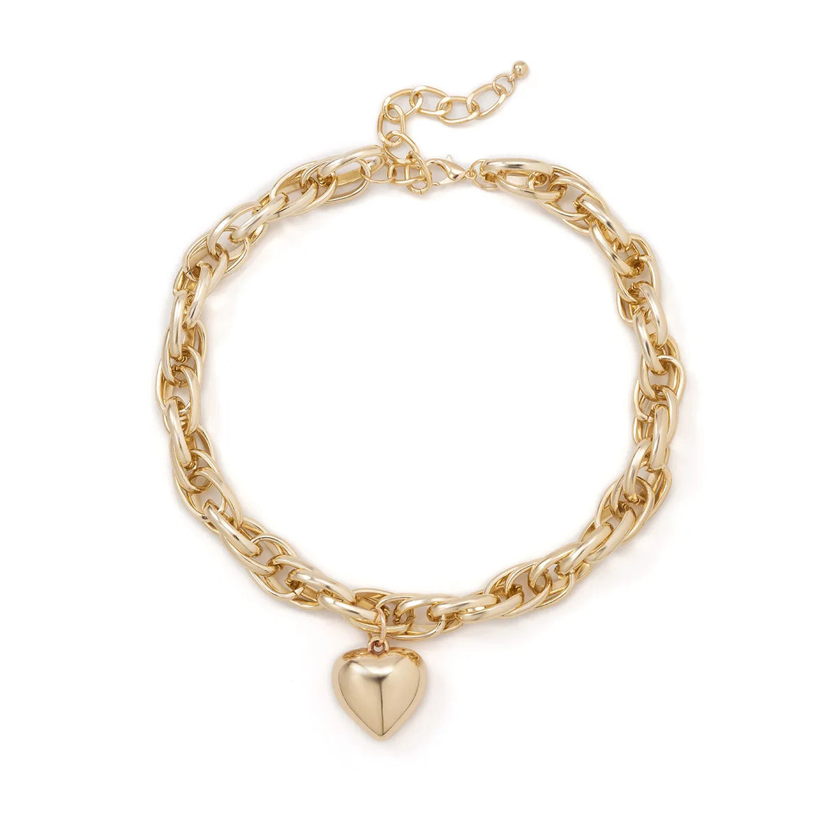 Ravena Bold Heart Pendant Necklace in Gold and Silver
