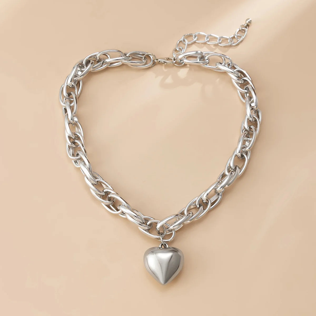 Ravena Bold Heart Pendant Necklace in Gold and Silver