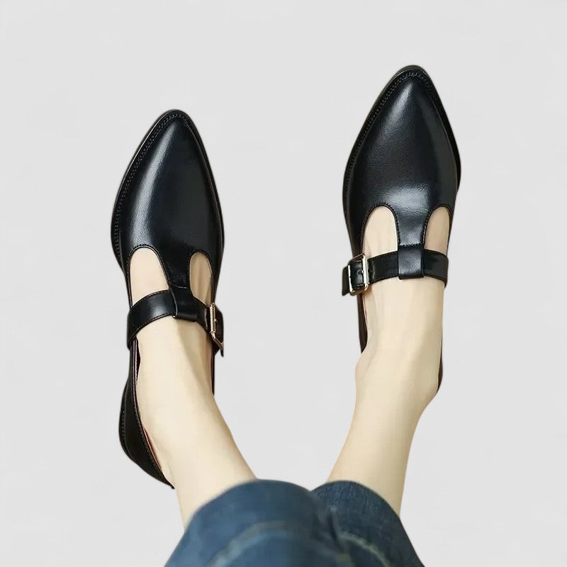 Mid Heel Mary Jane Shoes With Adjustable Strap