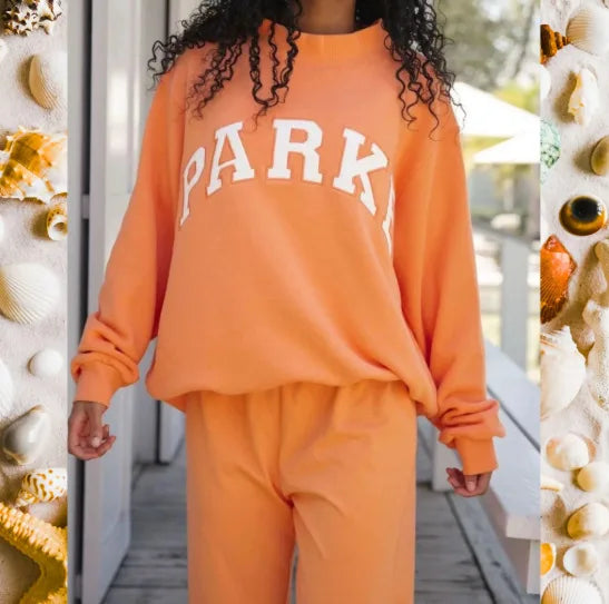 Oversized Graphic Crew Neck Long Sleeve Sweater