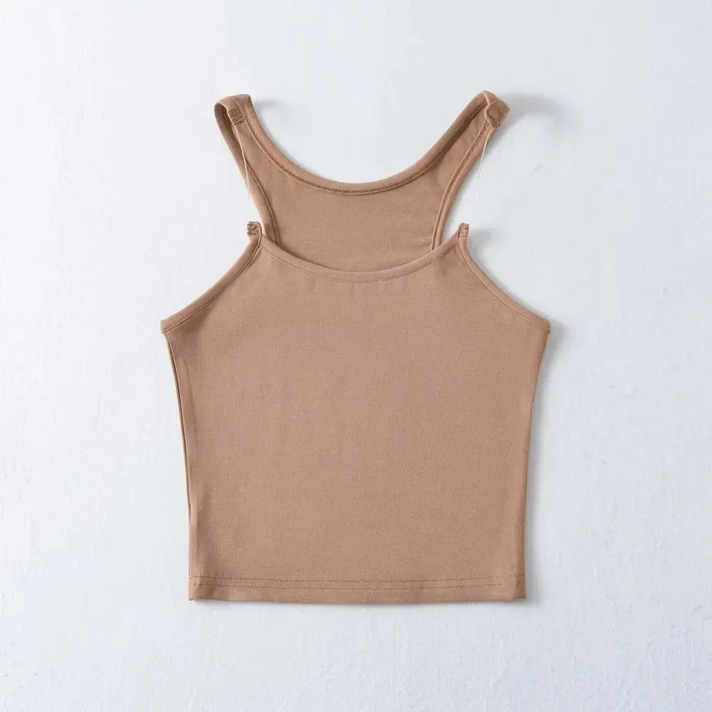 Seamless Invisible Shoulder Strap Tank Top