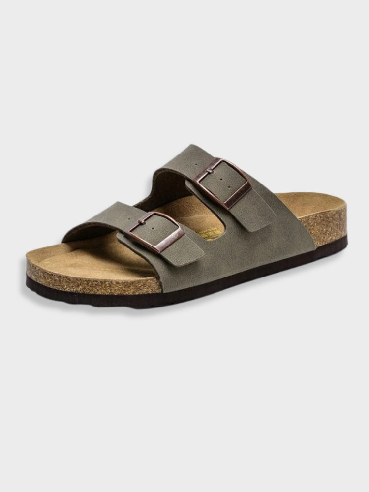 Dual Buckle Comfort Footbed Sandals For Men