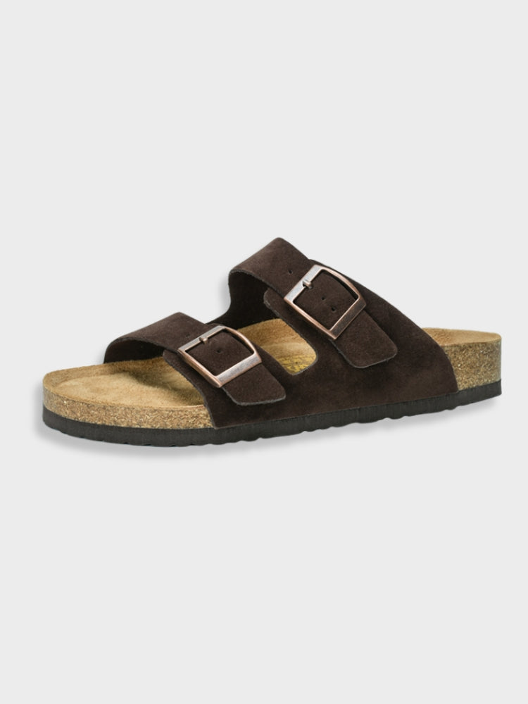 Dual Buckle Comfort Footbed Sandals For Men