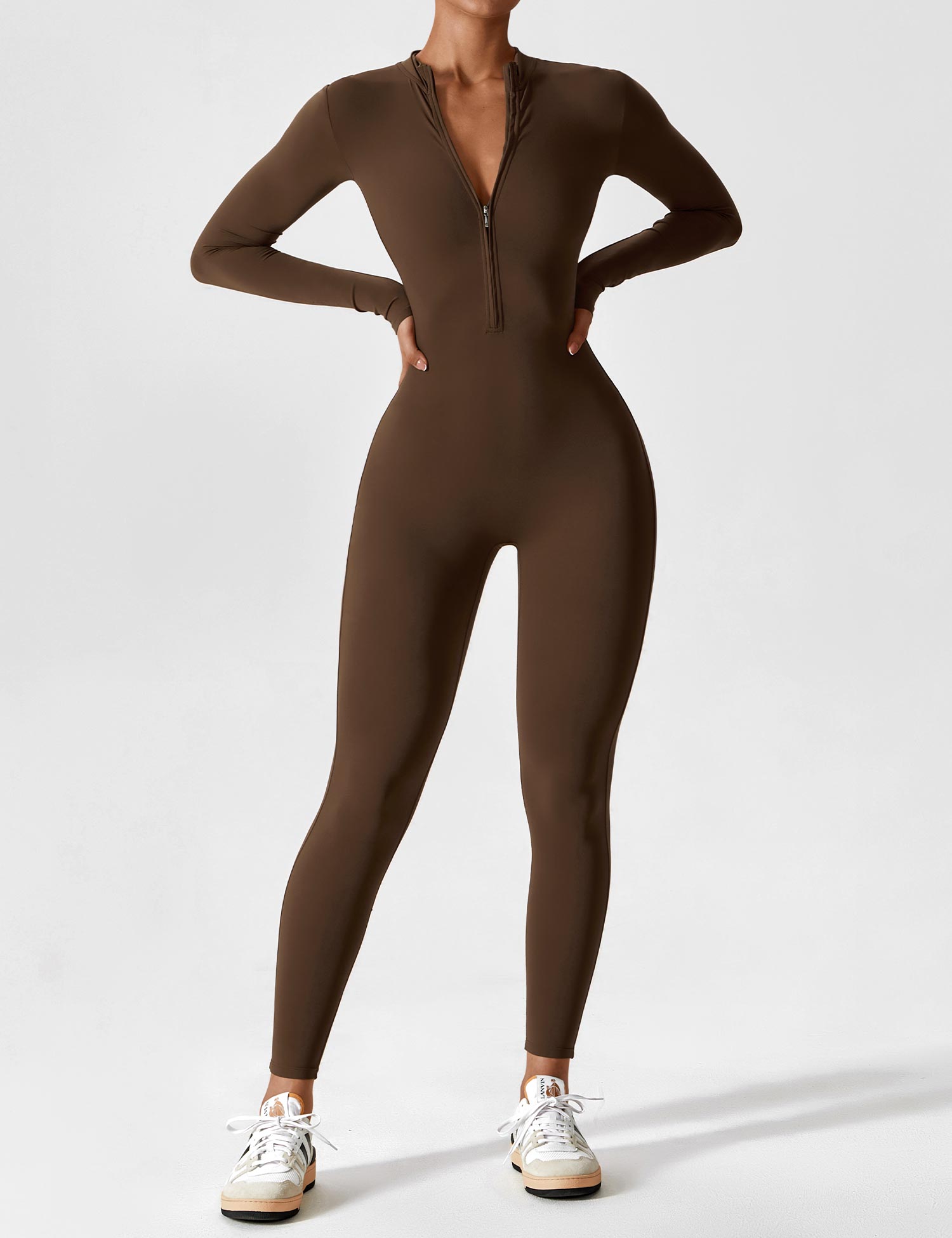 Long or Short Sleeve Zip-Up Jumpsuit – 14 Colors