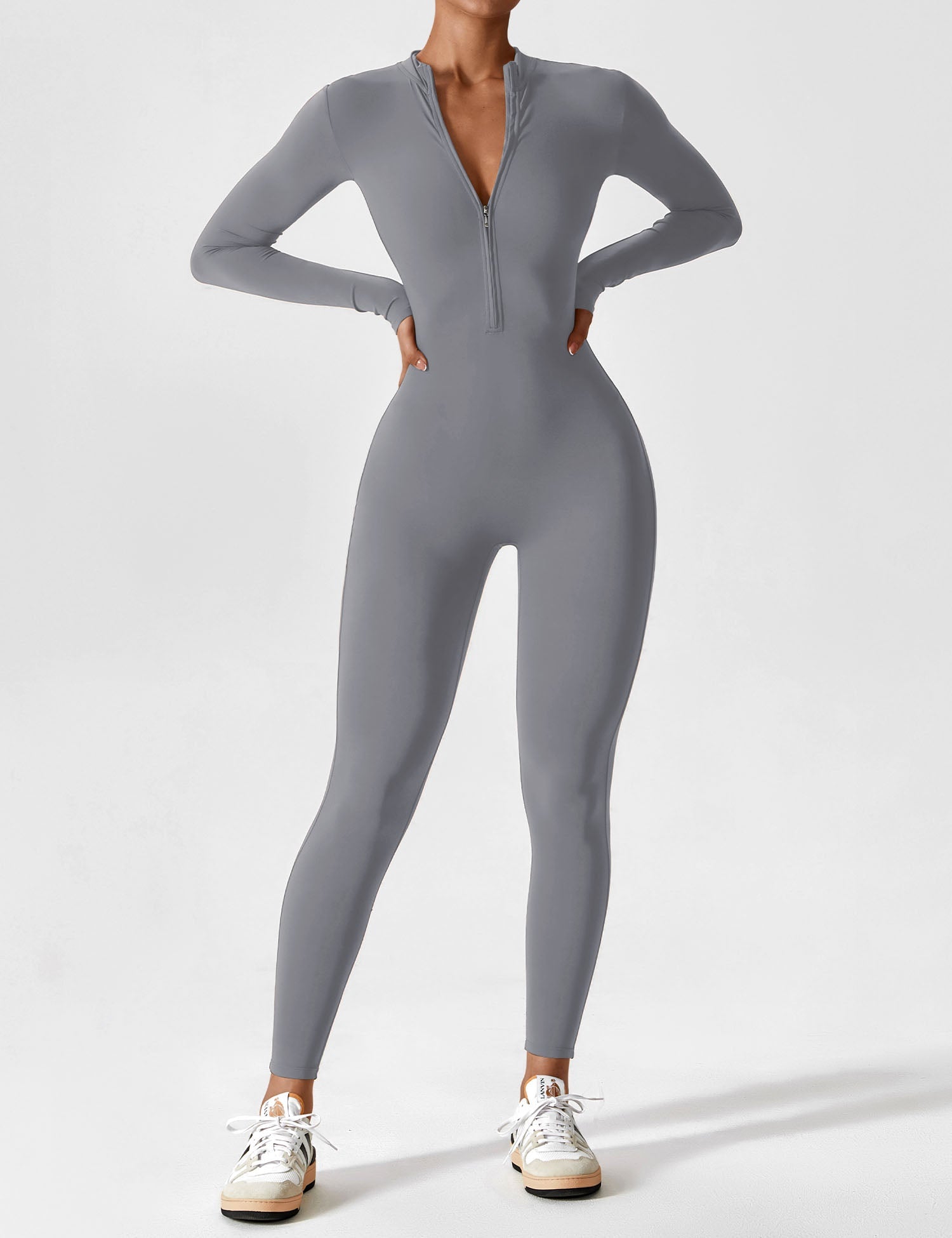 Long or Short Sleeve Zip-Up Jumpsuit – 14 Colors