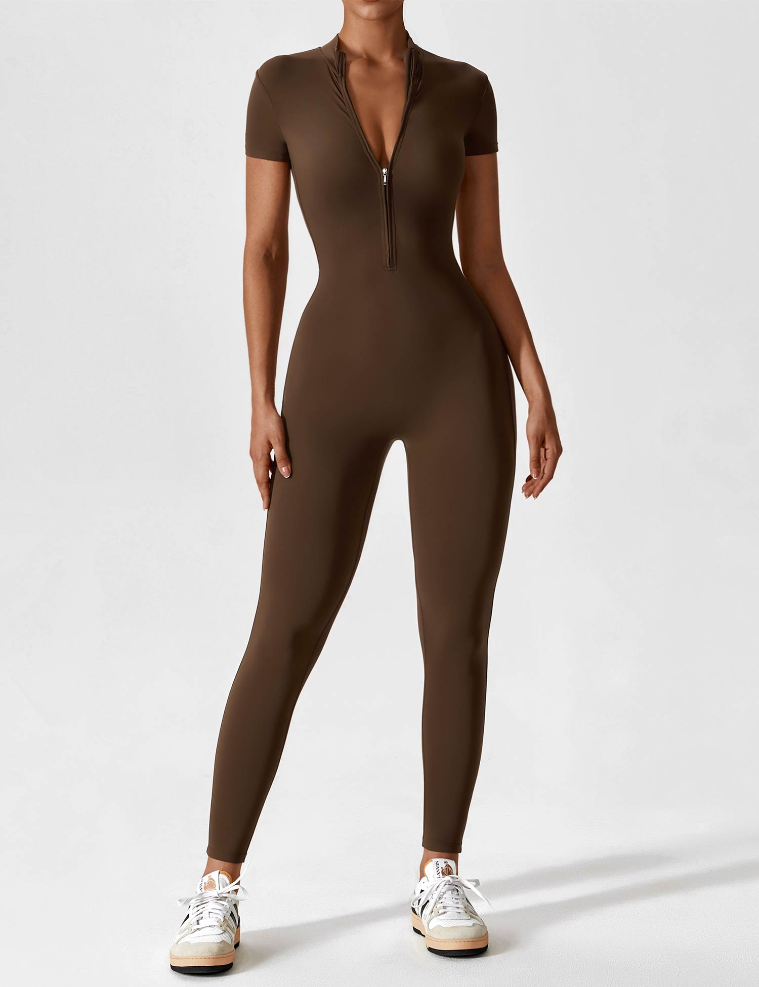 Long or Short Sleeve Zip-Up Jumpsuit – 14 Colors