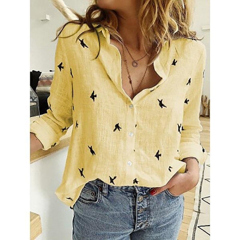 Half Sleeve V-Neck Casual Women Blouse