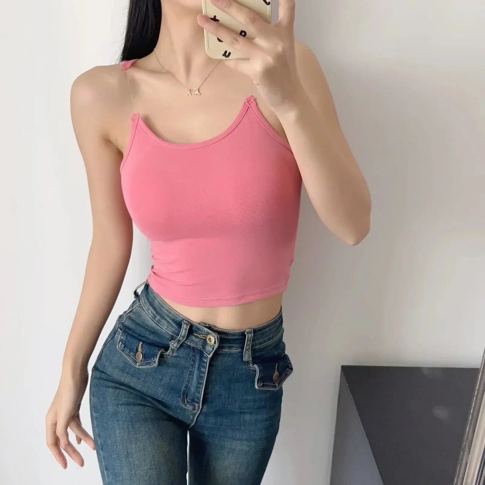 Seamless Invisible Shoulder Strap Tank Top