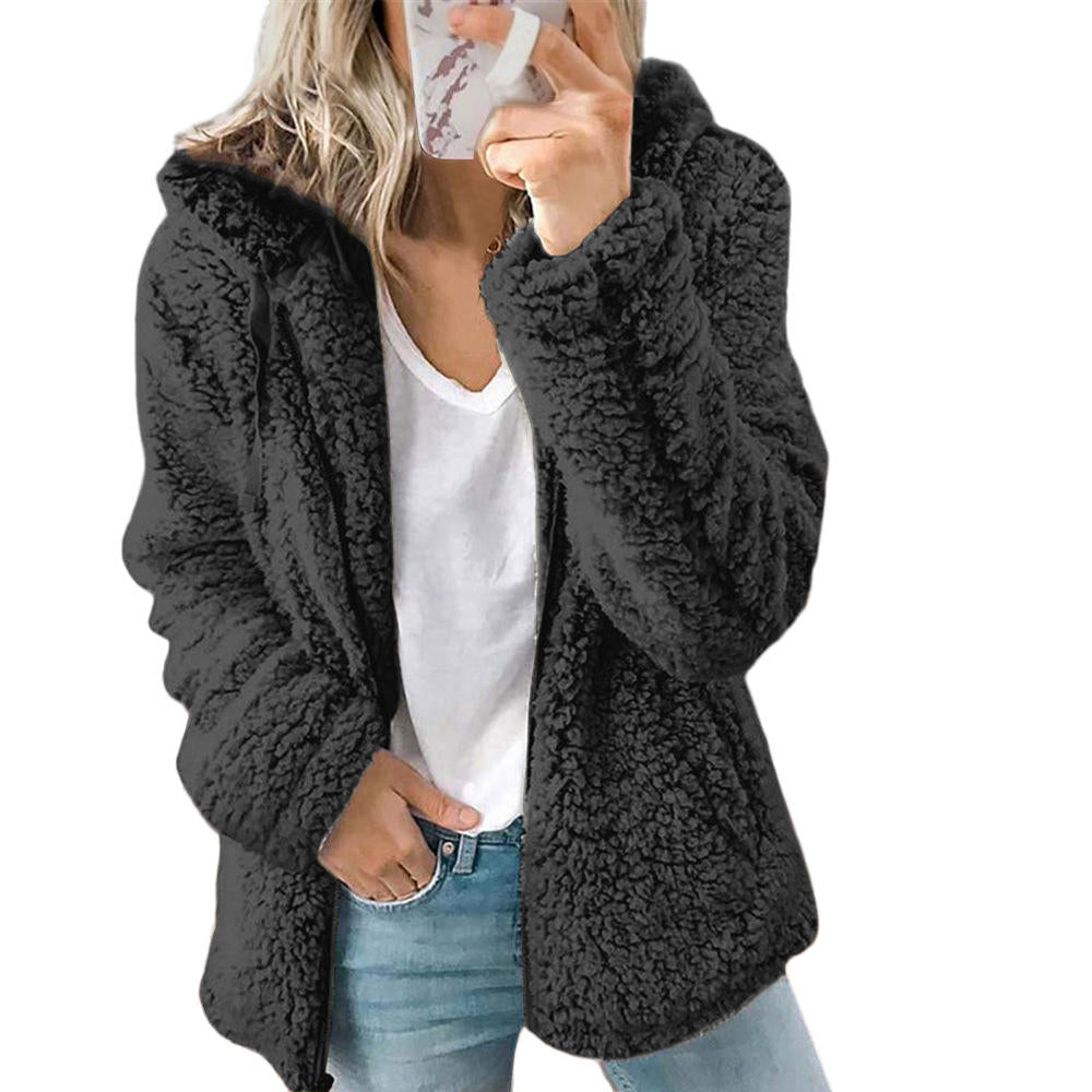 Teddy Fleece Coat with Full Zip and Pockets