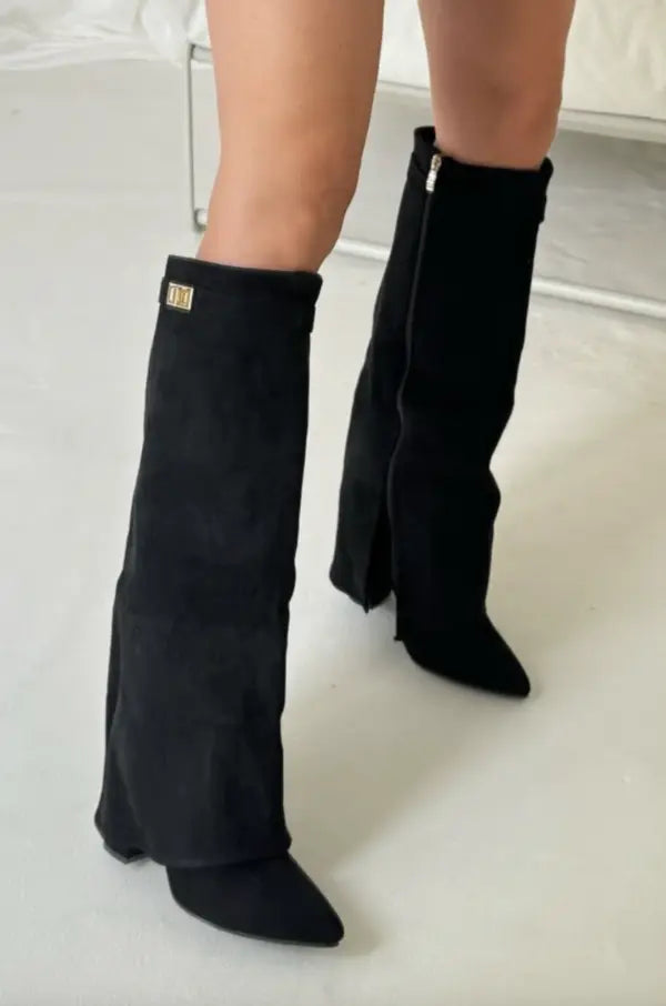 Sleek Tall Shaft Heeled Boots