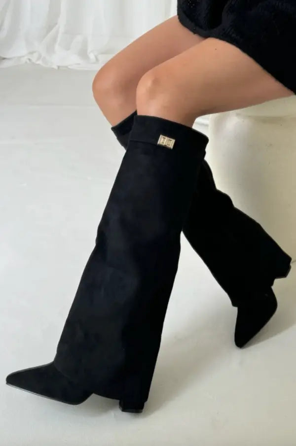 Sleek Tall Shaft Heeled Boots