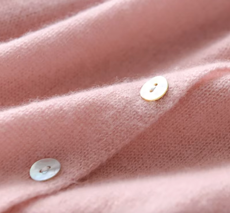 Asymmetric Button Cardigan In Cotton Blend Knit