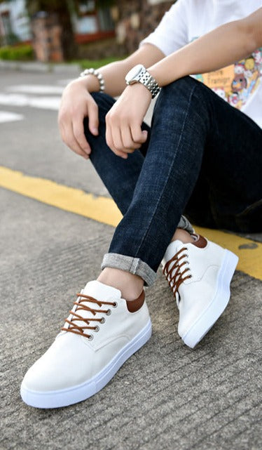 Men's Casual Canvas Sneakers With White Sole