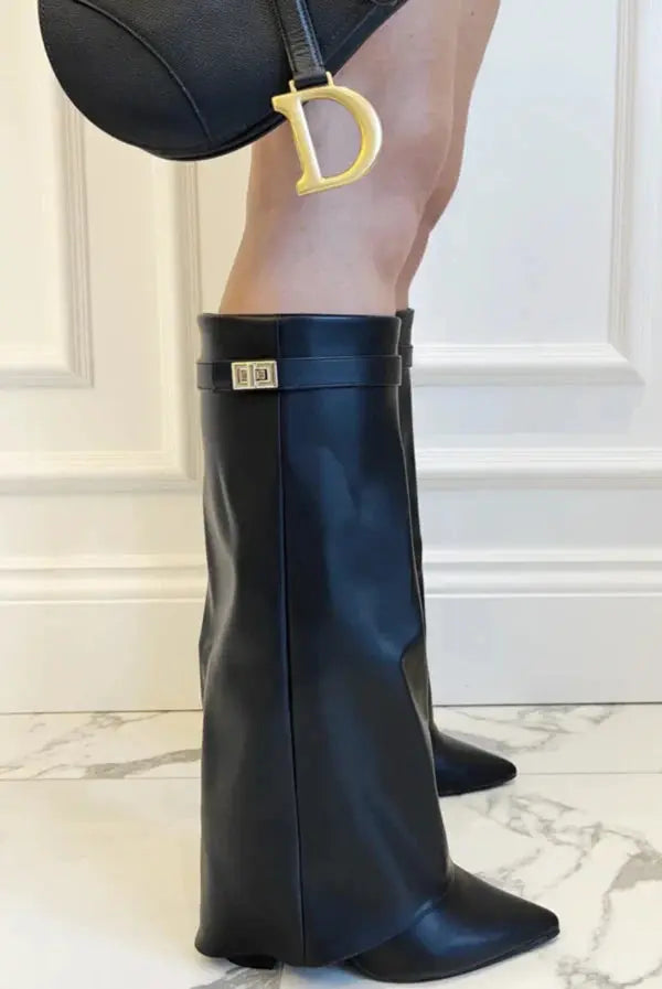 Sleek Tall Shaft Heeled Boots