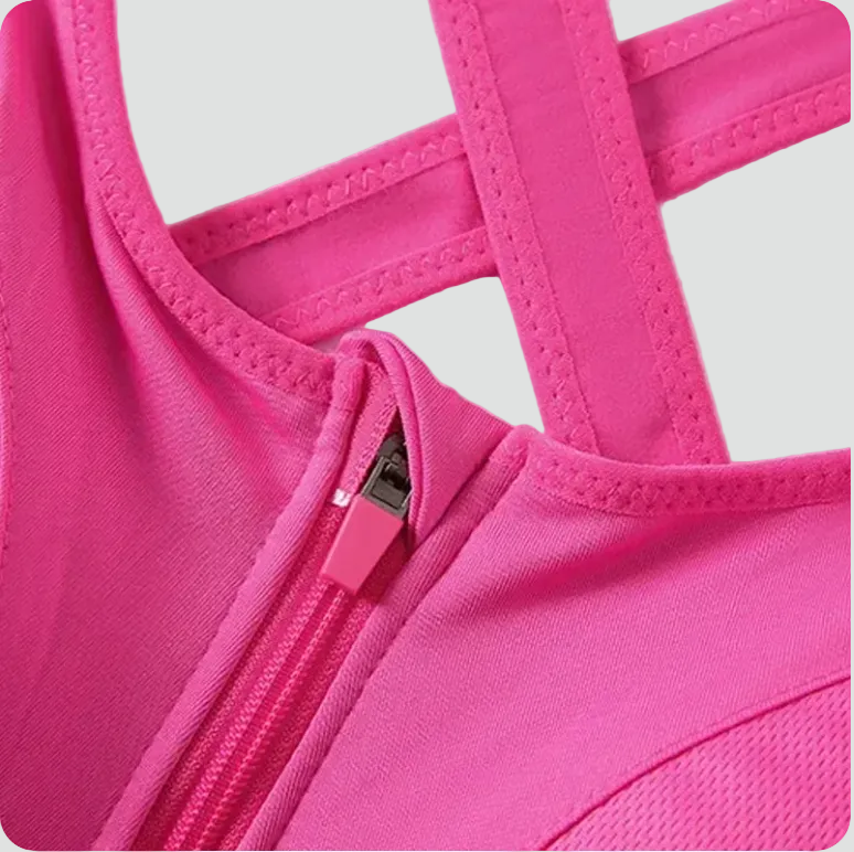Adjustable Front Zip Sports Bra