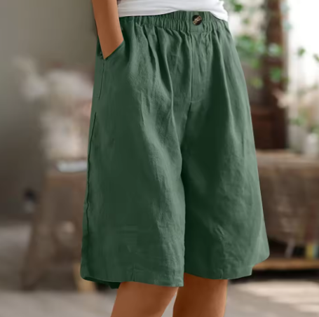 Mid Thigh Elastic Waist Comfort Shorts