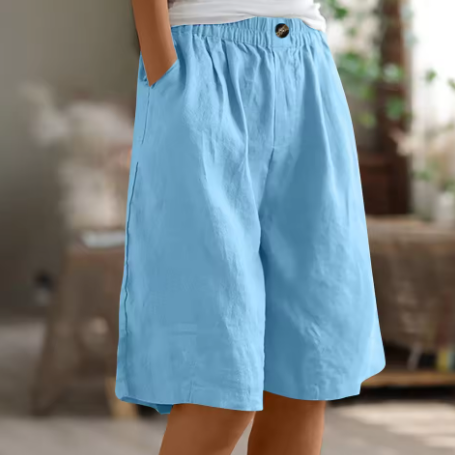 Mid Thigh Elastic Waist Comfort Shorts
