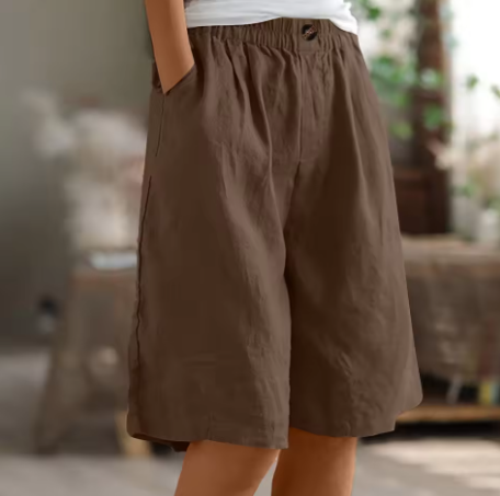Mid Thigh Elastic Waist Comfort Shorts