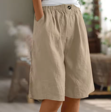 Mid Thigh Elastic Waist Comfort Shorts