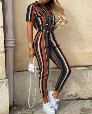 Relaxed Fit Button Down Jumpsuit