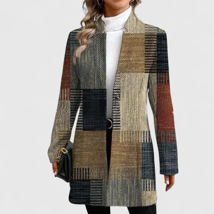 Retro Inspired Long Sleeve Blazer With Flattering Fit