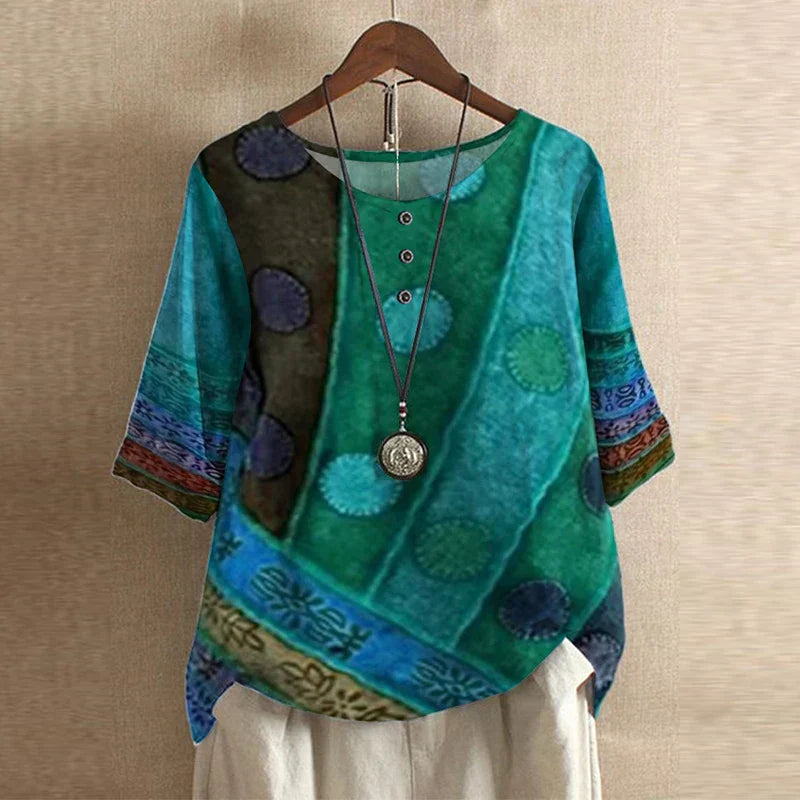 Short Sleeve Floral Print Blouse