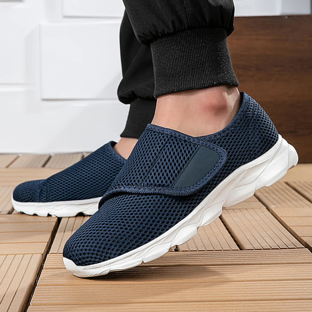 Unisex Wide Orthopedic Walking Shoes with Hook and Loop