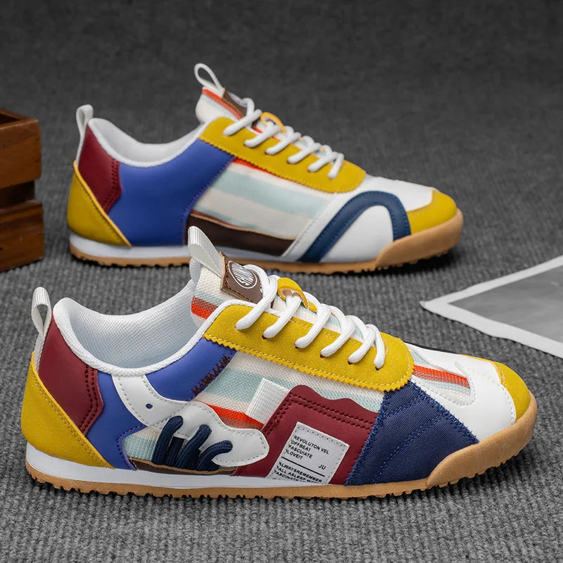 Men's Breathable Layered Panel Utility Sneakers