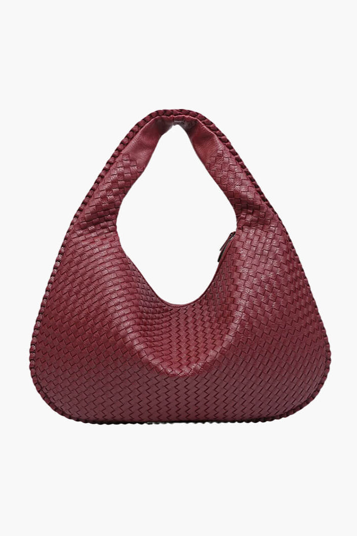 Round Braided Vegan Leather Bag