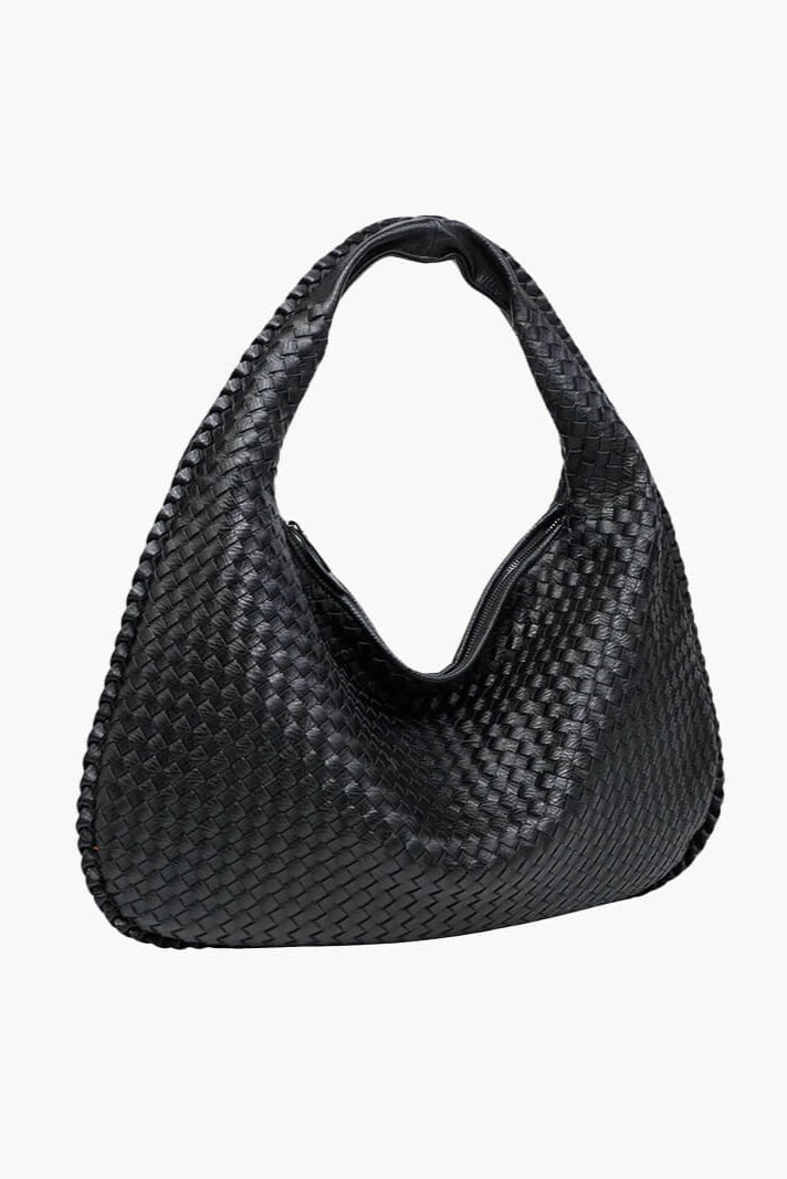 Round Braided Vegan Leather Bag