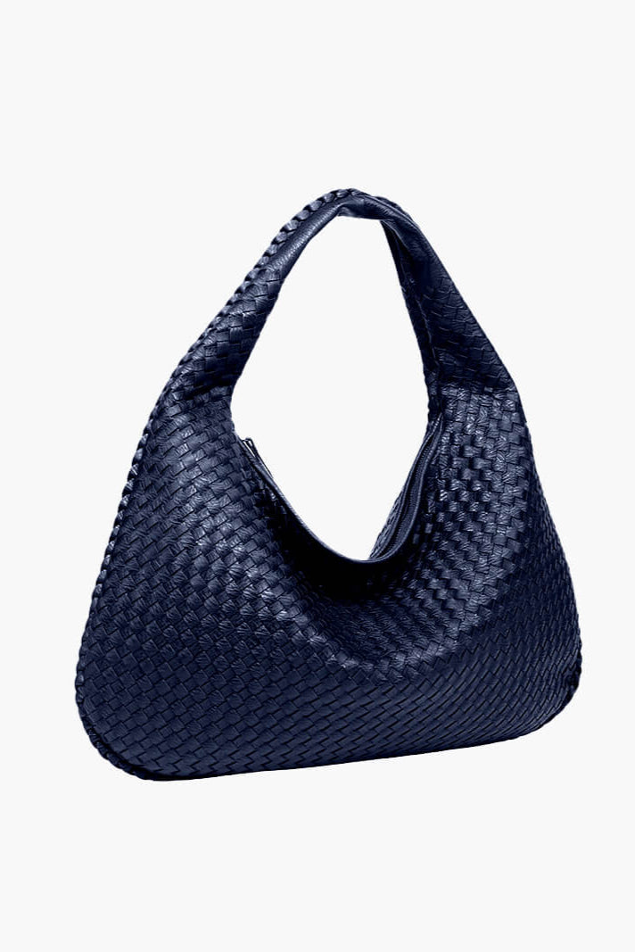 Round Braided Vegan Leather Bag