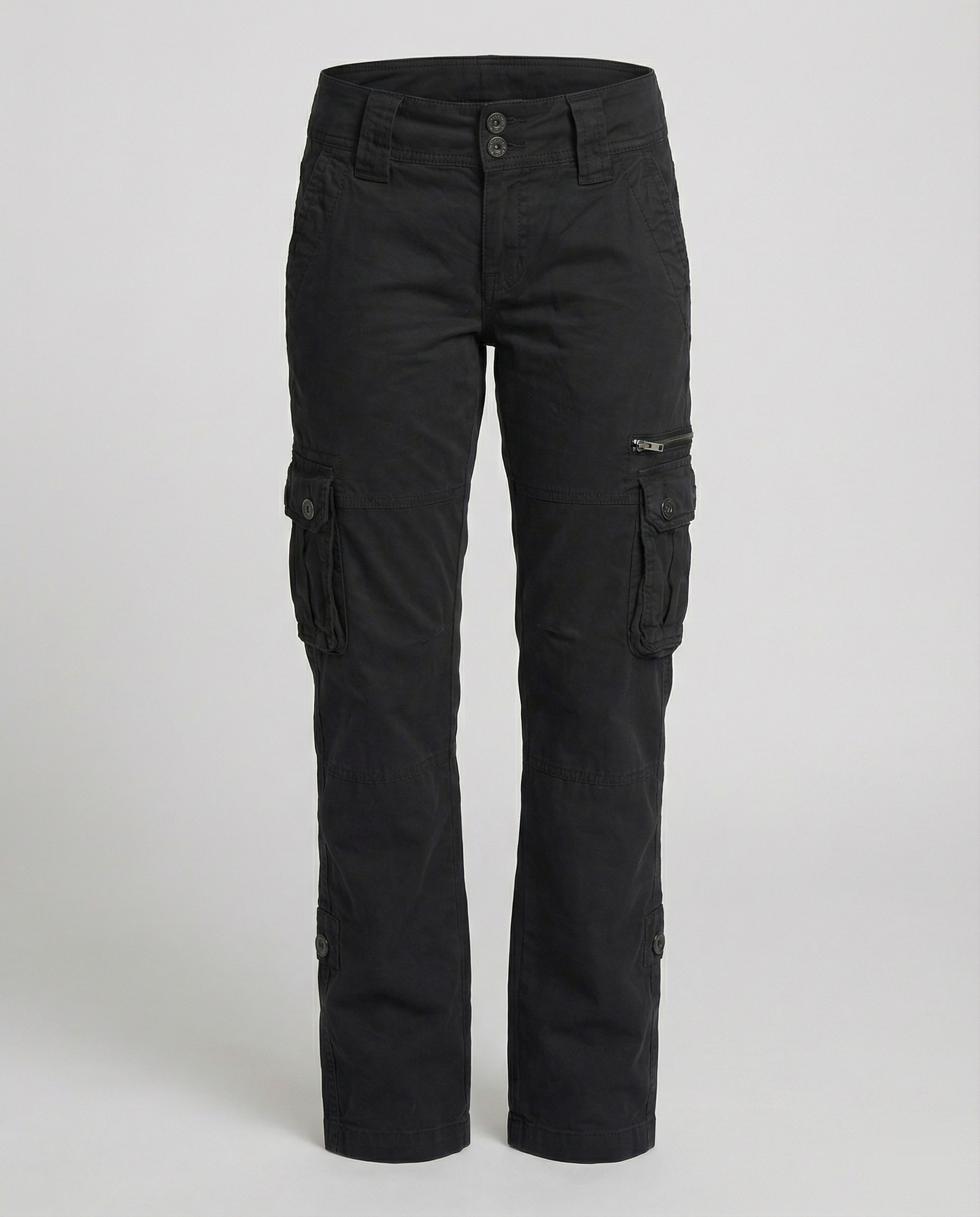Straight-Leg Stretch Cargo Pants with Multiple Pockets