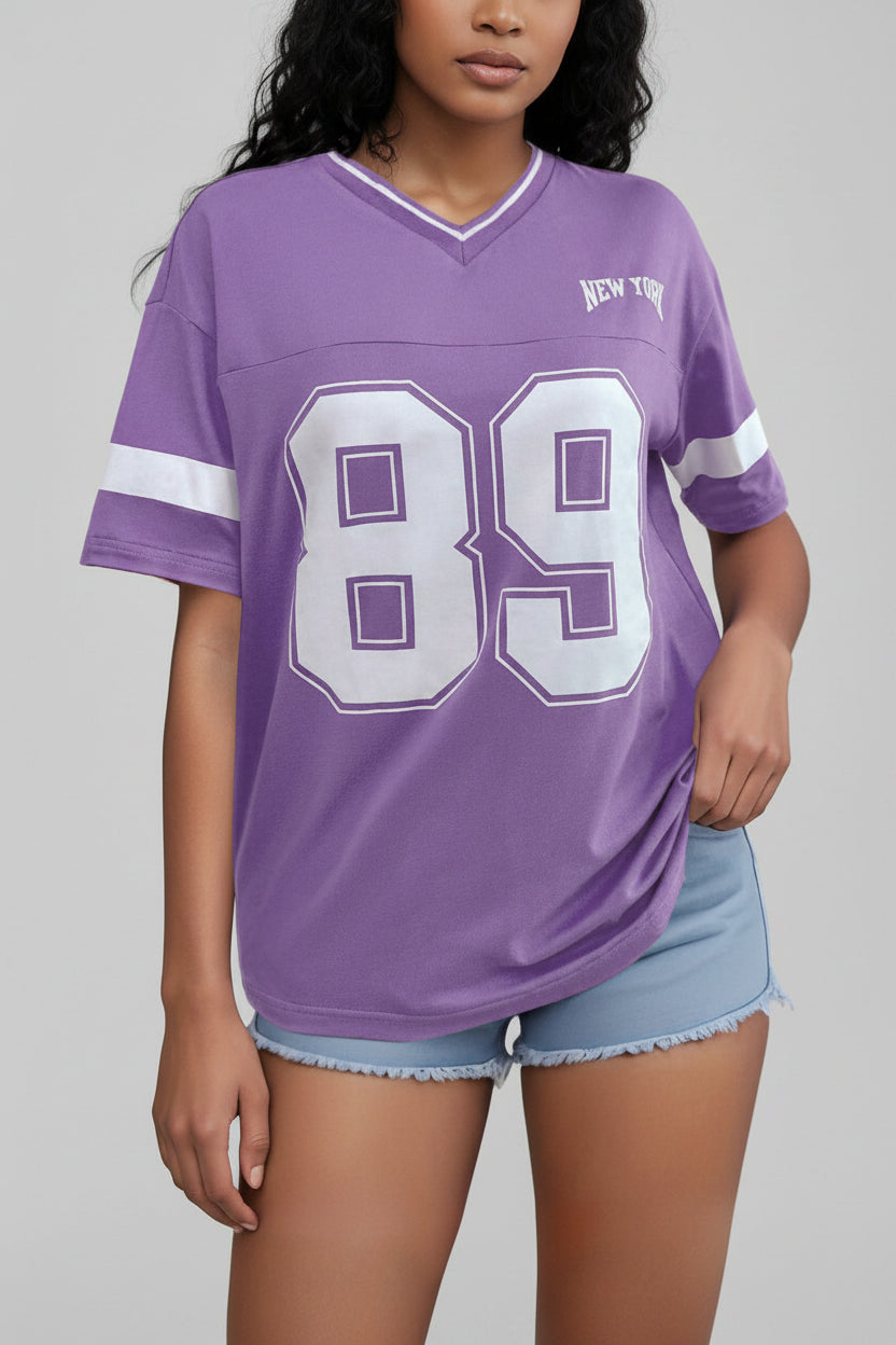 V-Neck Varsity Stripe Graphic Tee