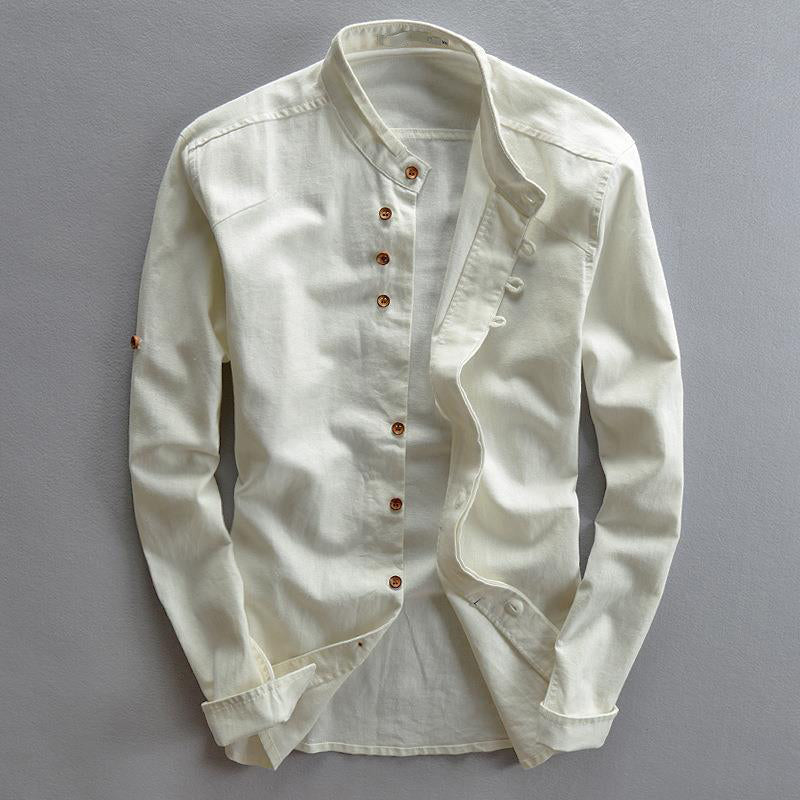 Linen Shirt | Long Sleeve Breathable Fit Men