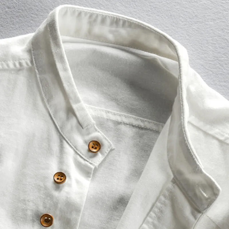 Linen Shirt | Long Sleeve Breathable Fit Men
