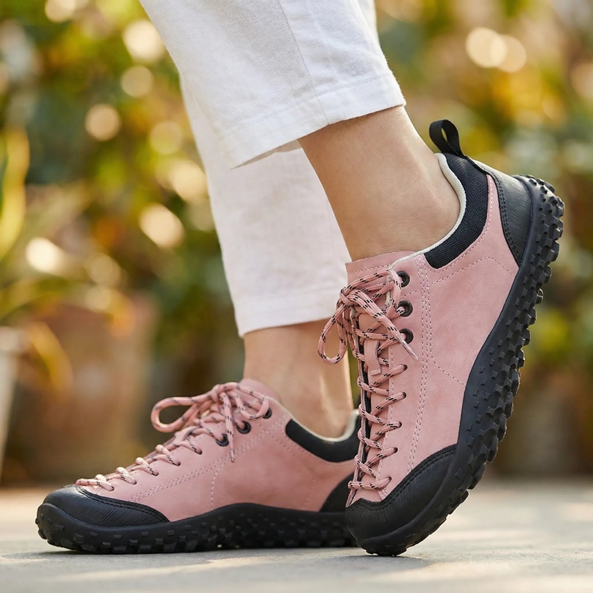 Wide Toe Box Suede Walking Trainers