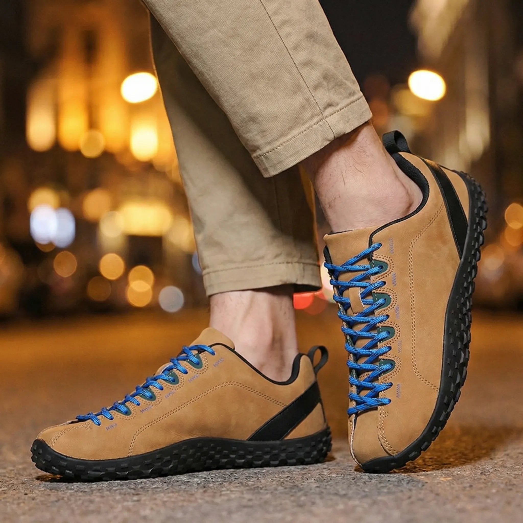 Wide Toe Box Suede Walking Trainers