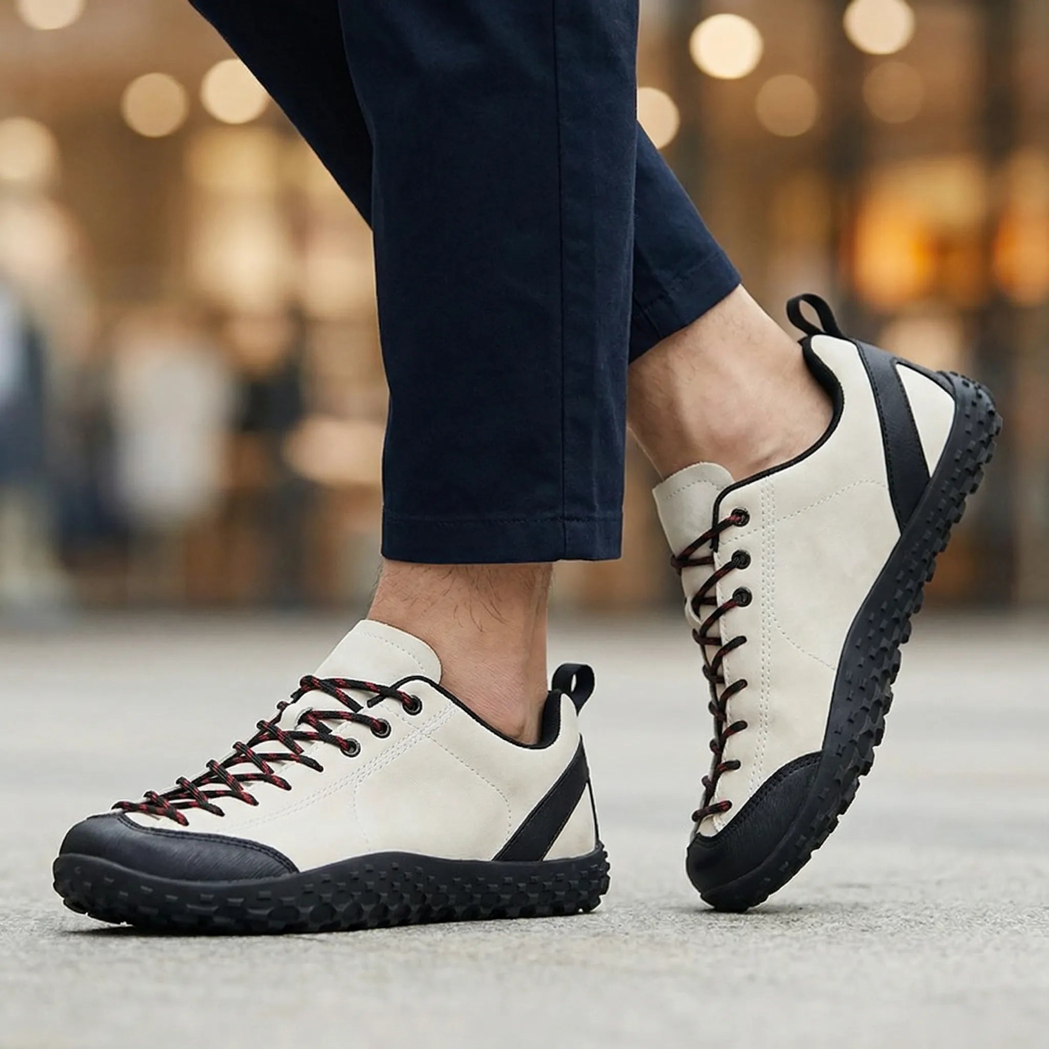 Wide Toe Box Suede Walking Trainers