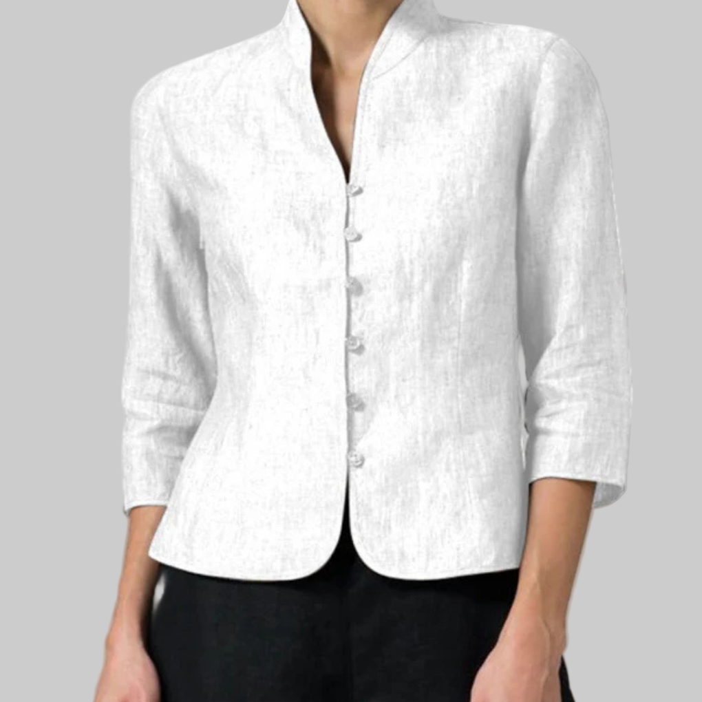 Women's Stand Collar Detail Blouse
