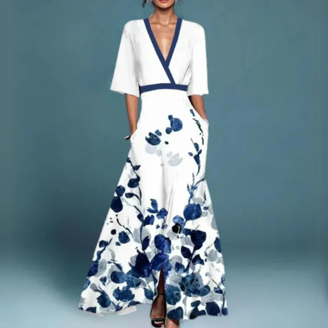 Floral Print Flowing Maxi Dress