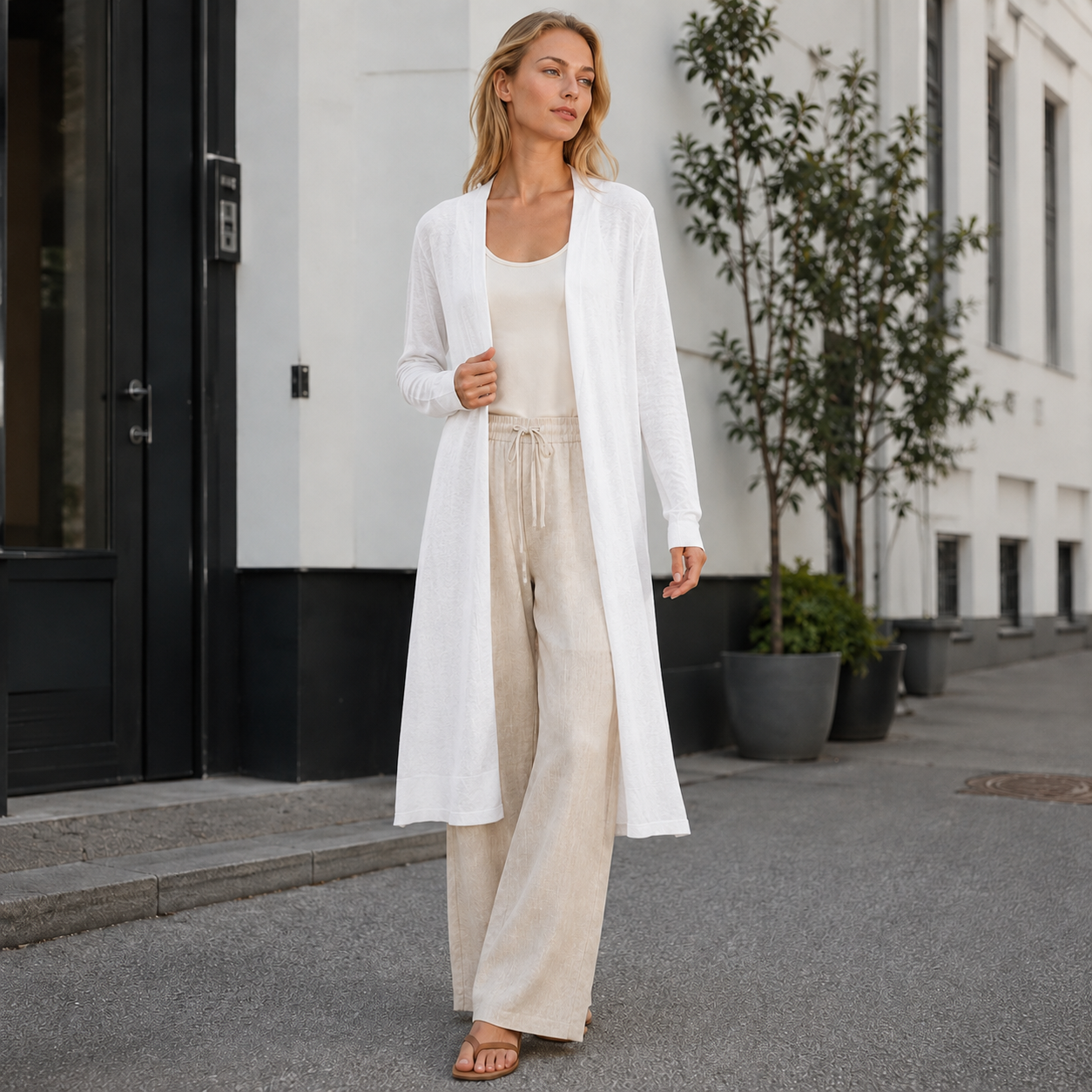 Long Warm Knit Cardigan