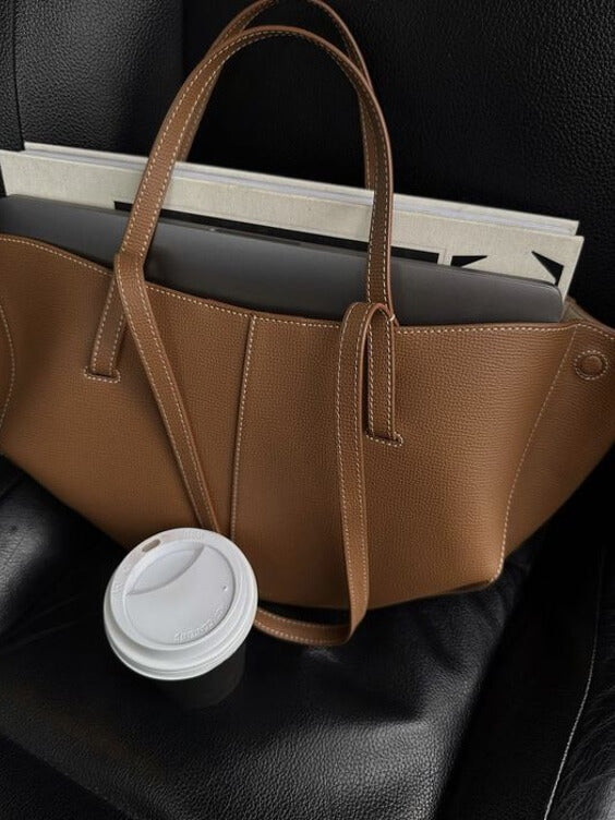 Spacious Vintage Leather Tote Bag