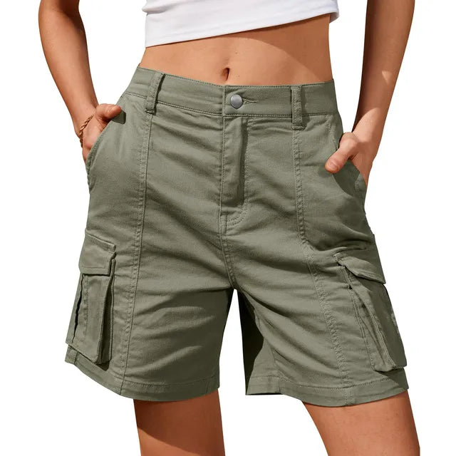 Vintage Elastic Waist Cargo Shorts