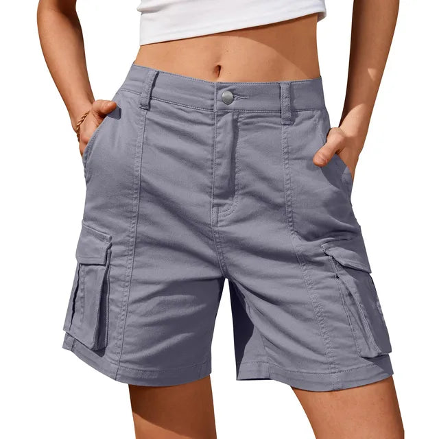 Vintage Elastic Waist Cargo Shorts