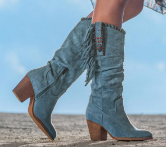 Western Fringe Orthopedic Block Heel Boots