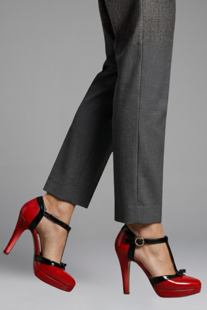 Women's Orthopaedic T-Strap Heels for Formal Occasions